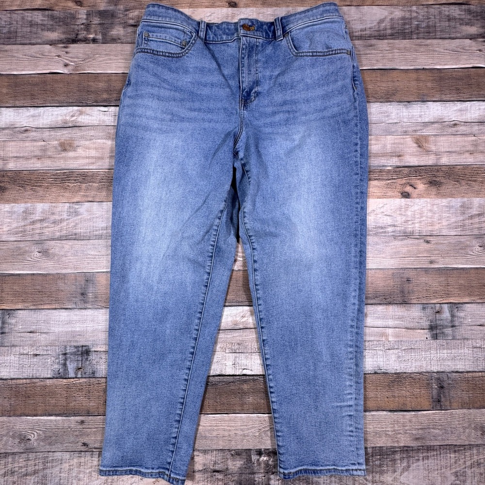 Talbots Everyday Relaxed Jeans Womens 14 Medium Wash Blue Straight Leg